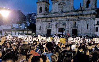 Manifestación por líderes sociales asesinados en Colombia
