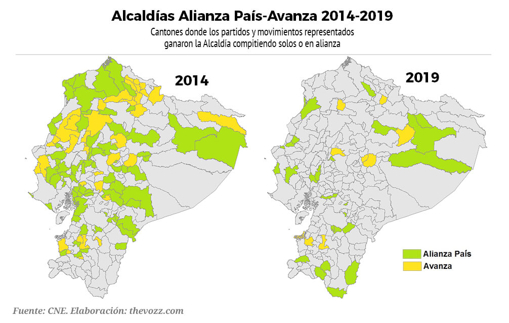 Mapa Alcaldias Alianza Pais Avanza 2014 2019