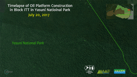 MAAP mapas satelitales Yasuní