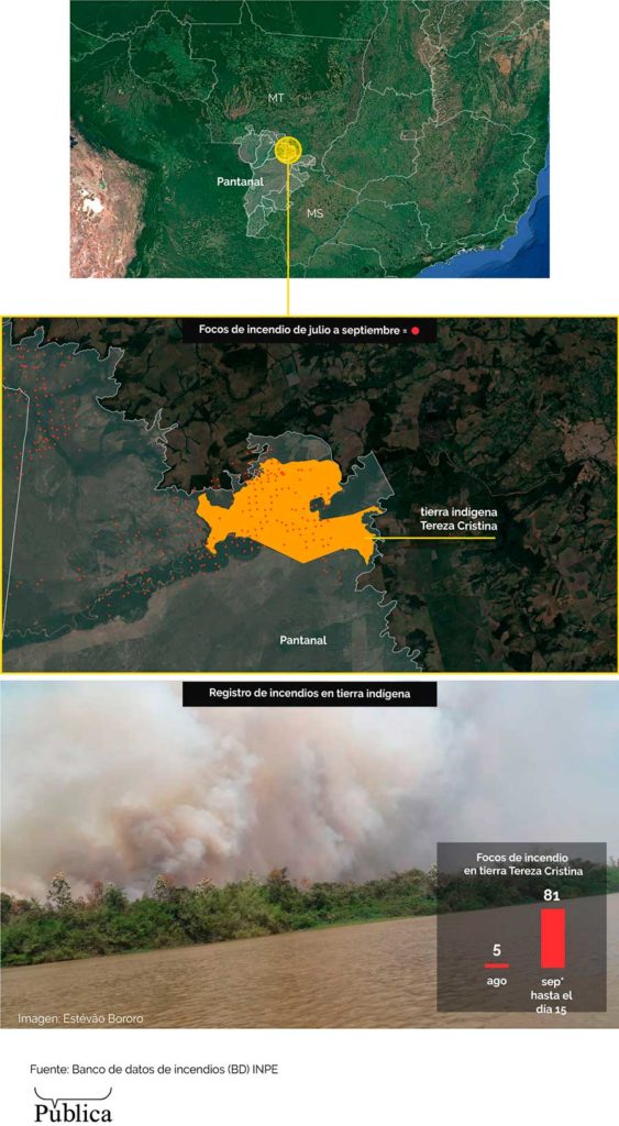 Registro de incendios en tierra indígena.