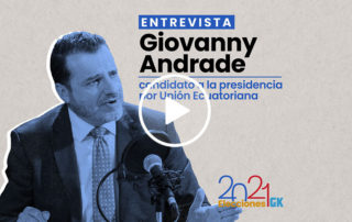 En esta entrevista a Giovanny Andrade, el candidato presidencial por Unión Ecuatoriana habla sobre las denuncias contra su organización política y sus propuestas sobre minería, seguridad, equidad salarial, entre otros temas. Ilustración de Gabriela Valarezo para GK.