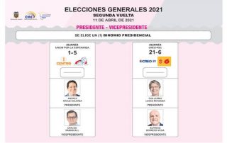 papeleta para la segunda vuelta