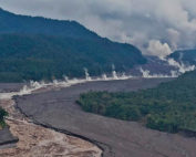 volcán Sangay provocó represamiento de ríos