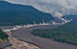 volcán Sangay provocó represamiento de ríos