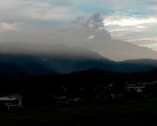 actividad eruptiva del volcán Sangay
