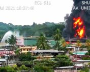 incendio en la Estación Central Shushufindi