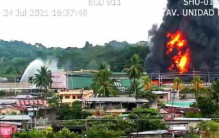incendio en la Estación Central Shushufindi