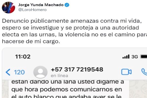 amenazas contra Yunda