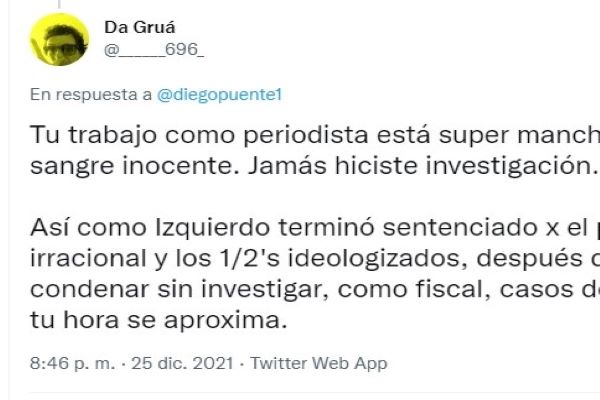 amenazas por publicación sobre caso Naomi Arcentales