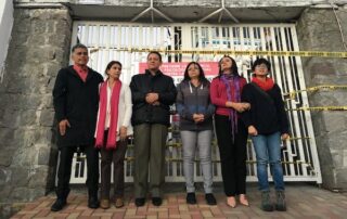 familiares de las sobrevivientes del caso gimnasio Ecuador