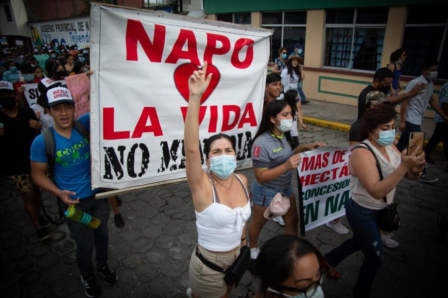 Marcha en contra de la minería en Napo