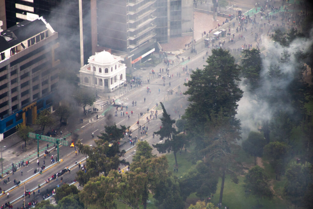 gas lacrimógeno en el paro nacional