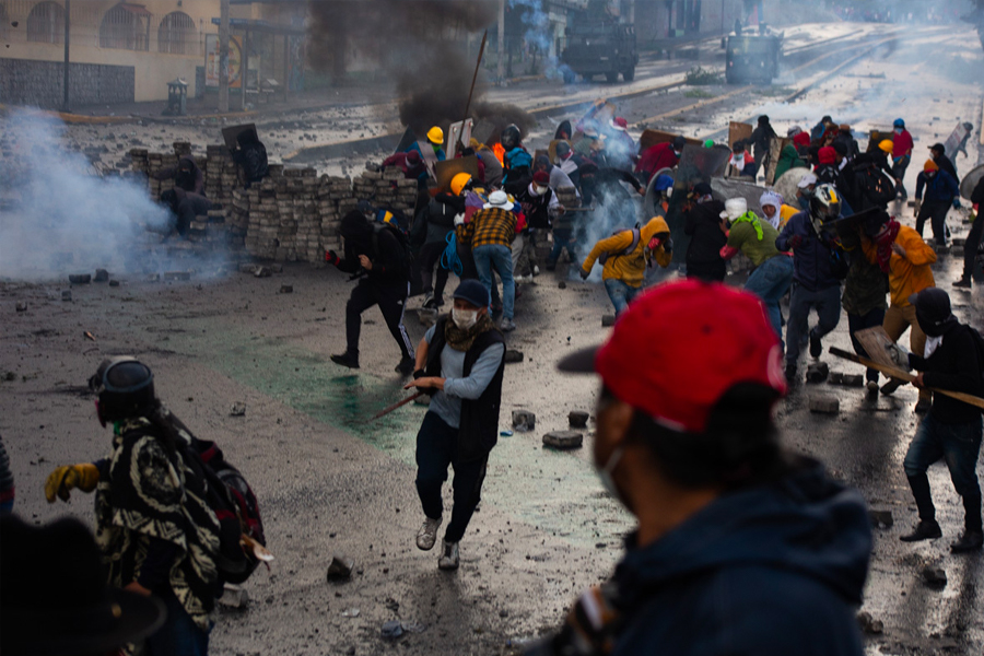 manifestantes durante las protestas en junio 2022