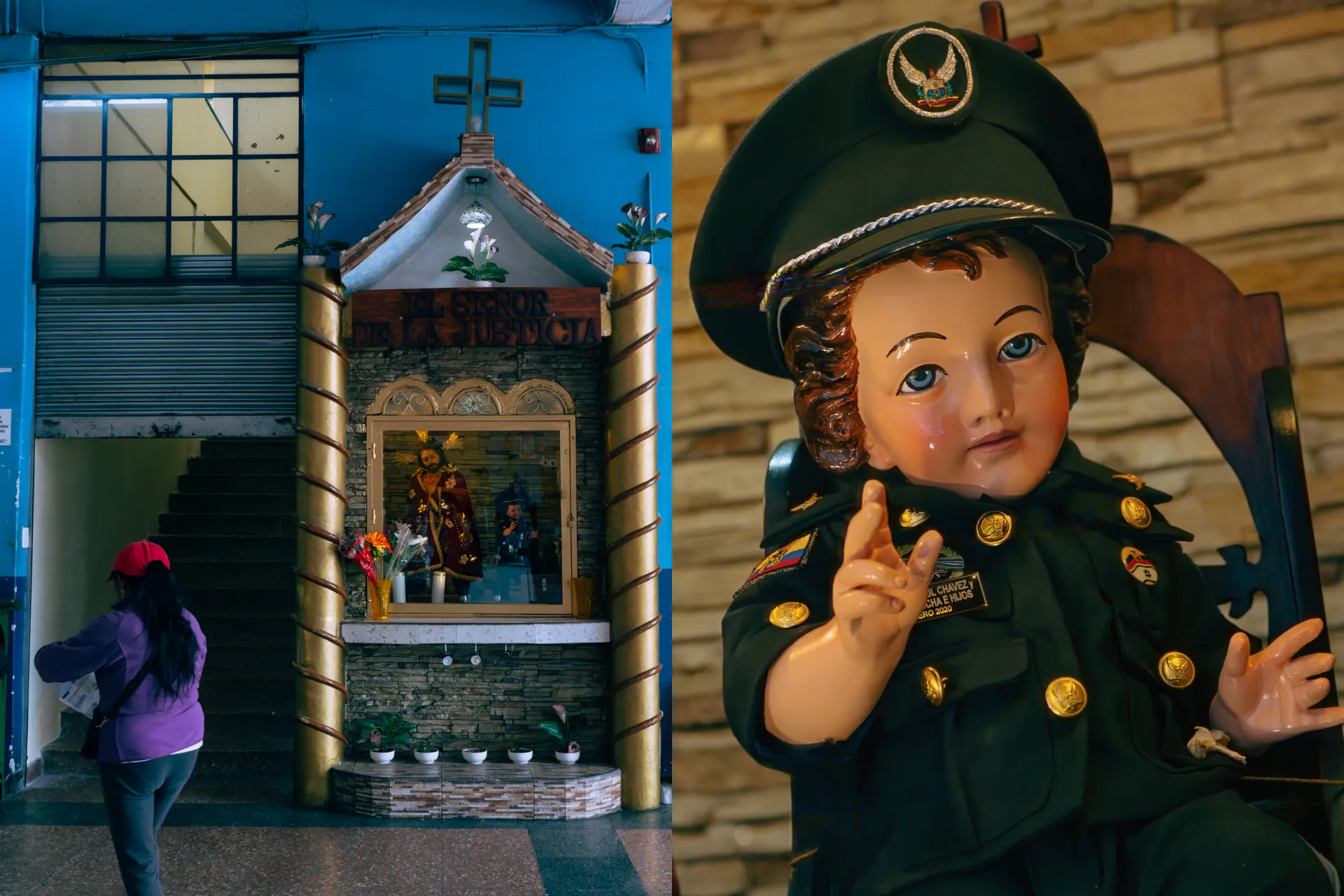 Un Niño Jesús policía, en el mercado de Chiriyacu
