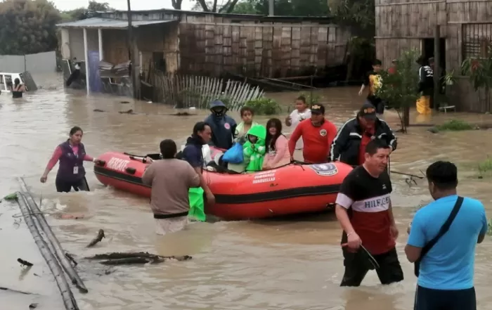 Manabí es la provincia más afectada por las lluvias. Fotografía tomada de la cuenta de X de la Secretaría Nacional de Gestión de Riesgos.