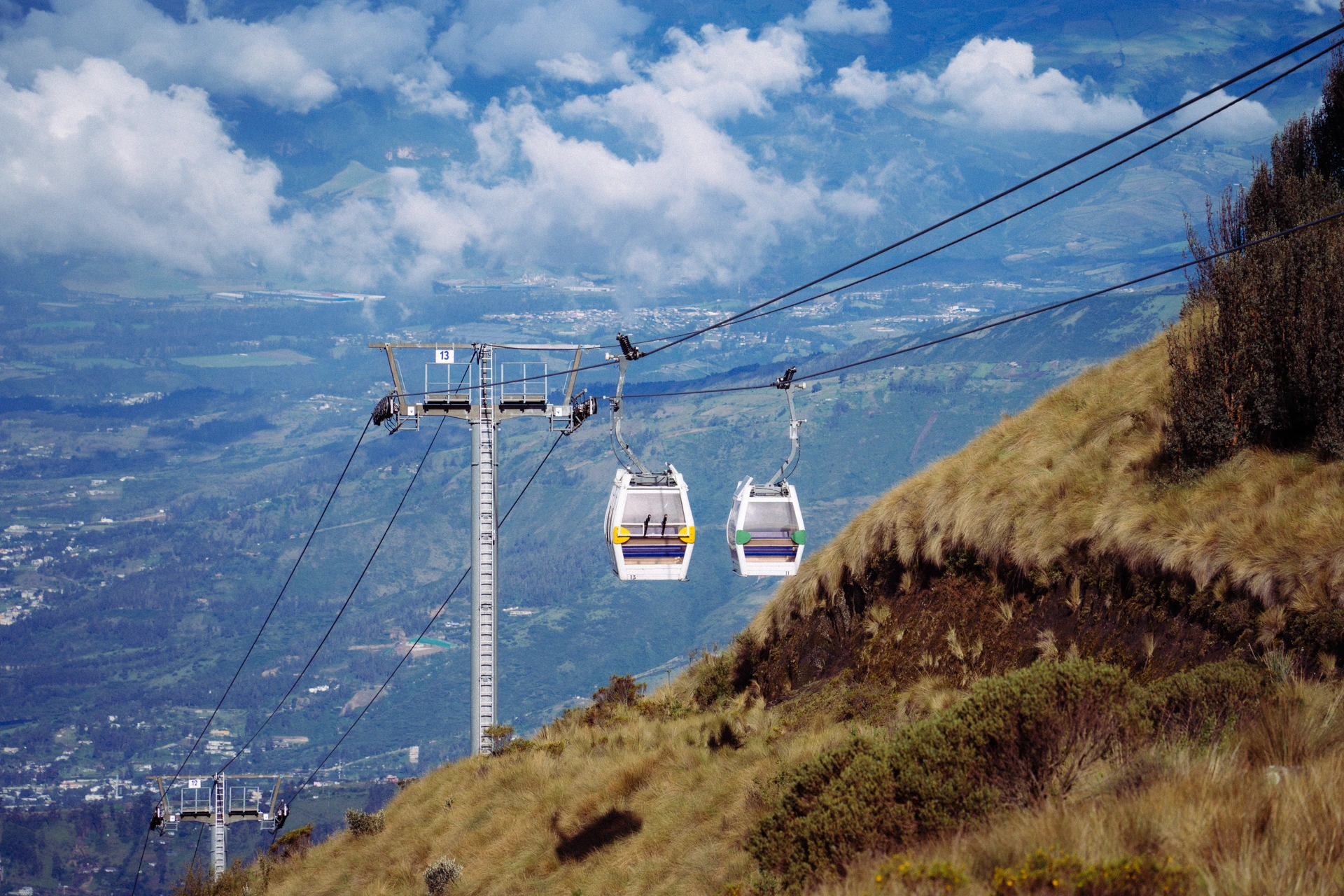 Dos cabinas sobre el Rucu Pichincha Dos cabinas sobre el Rucu Pichincha