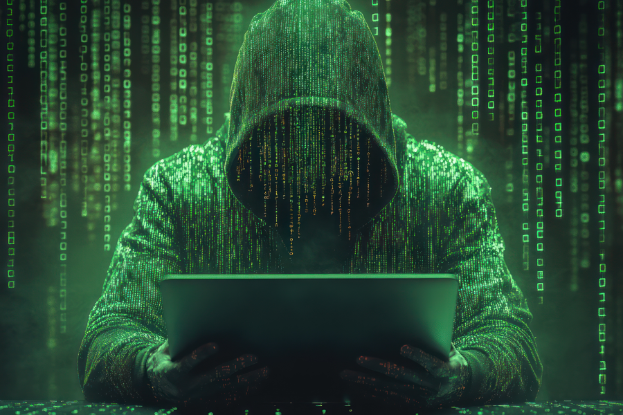Hacker en una computadora