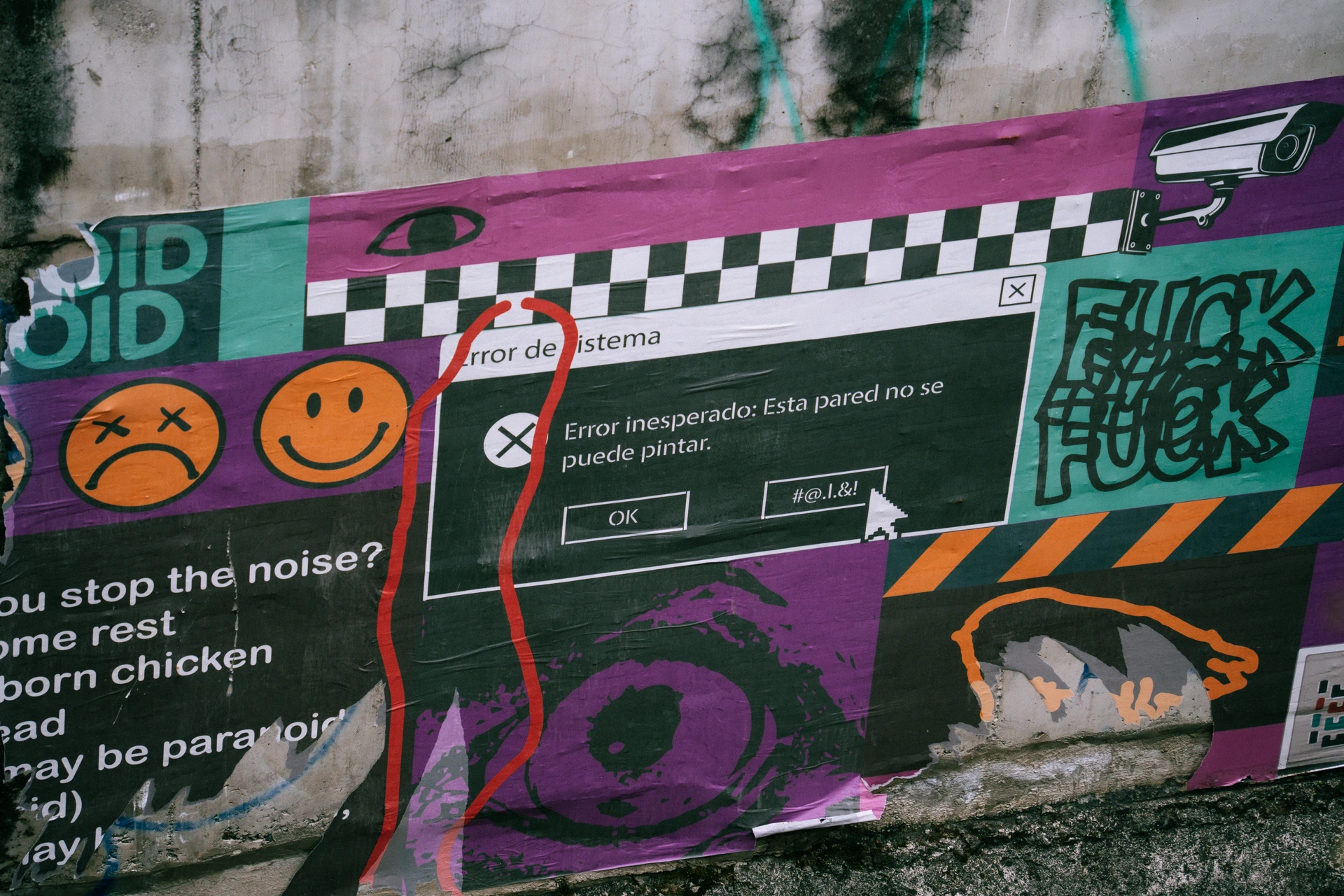 Error inesperado: esta pared no se puede pintar, dice uno de los mensajes