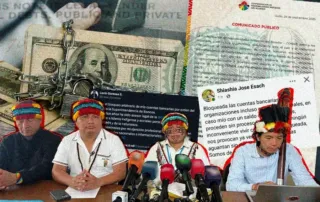 Líderes de la Conaie denuncian bloqueos bancarios durante el paro.