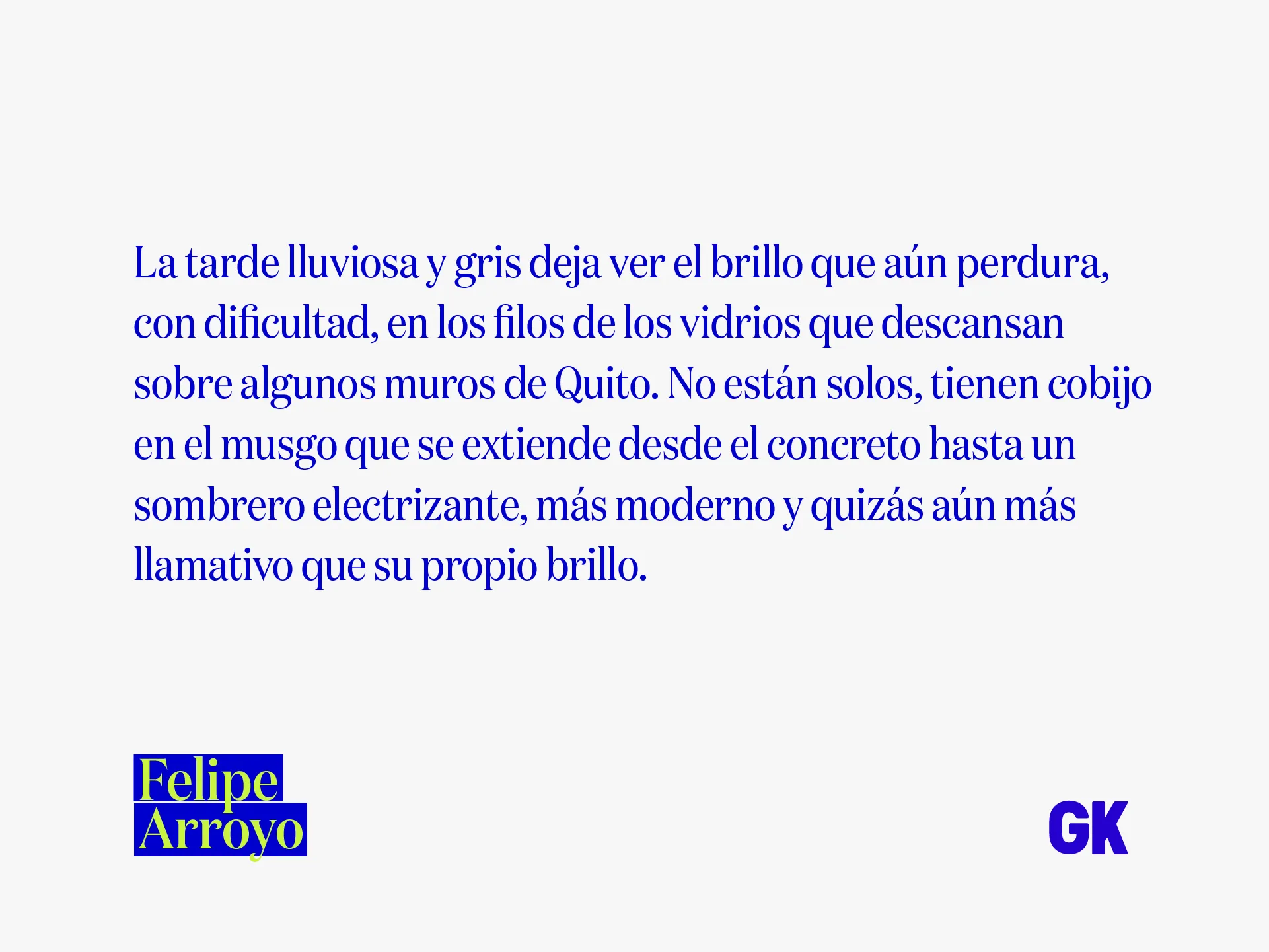 Texto de Felipe Arroyo