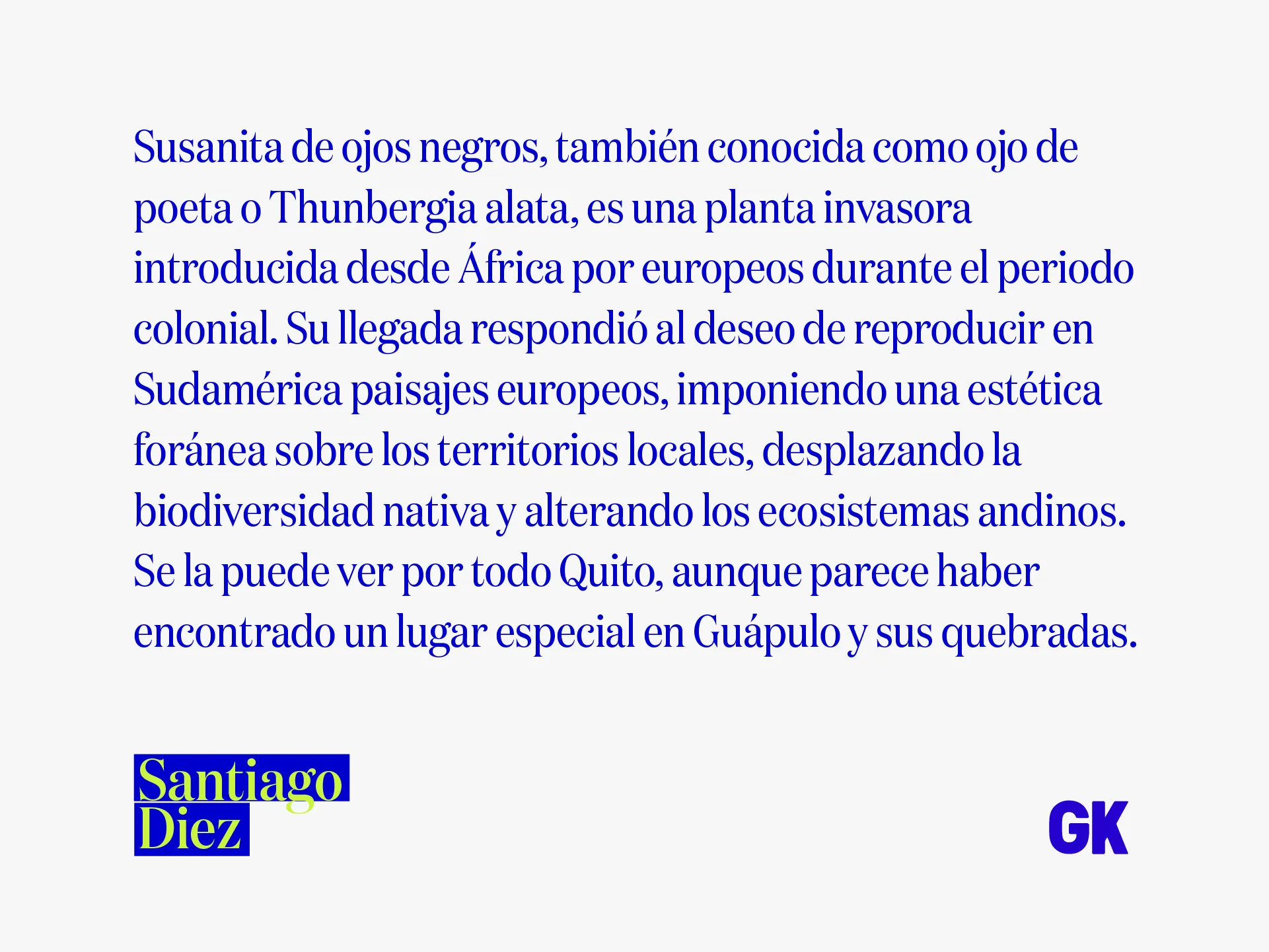 Un texto de Santiago Diez