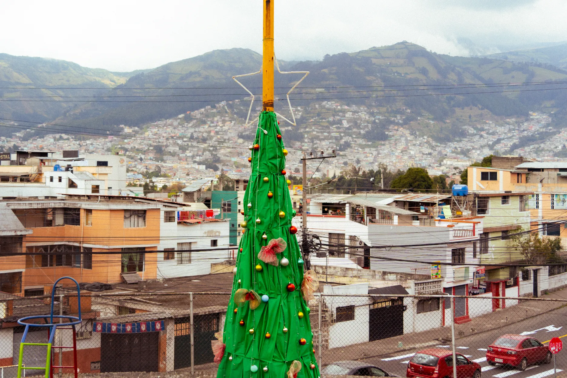 un &aacute;rbol de navidad barrial