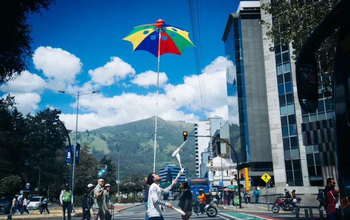 Parasol de colores en Quito