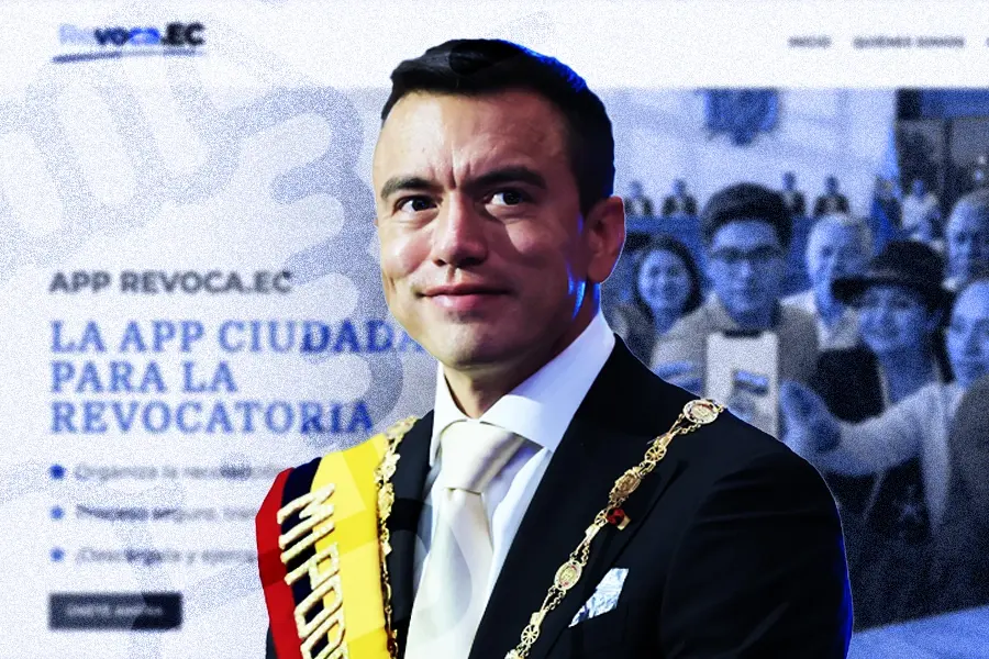 El pedido de revocatoria del mandato de Daniel Noboa.